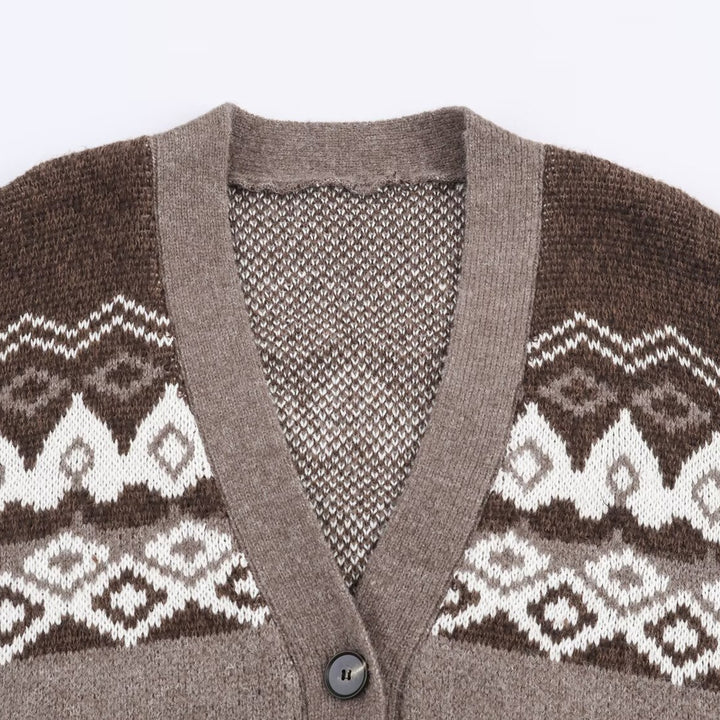 Cardigan en tricot confortable pour femmes avec motifs traditionnels Chic & Stil