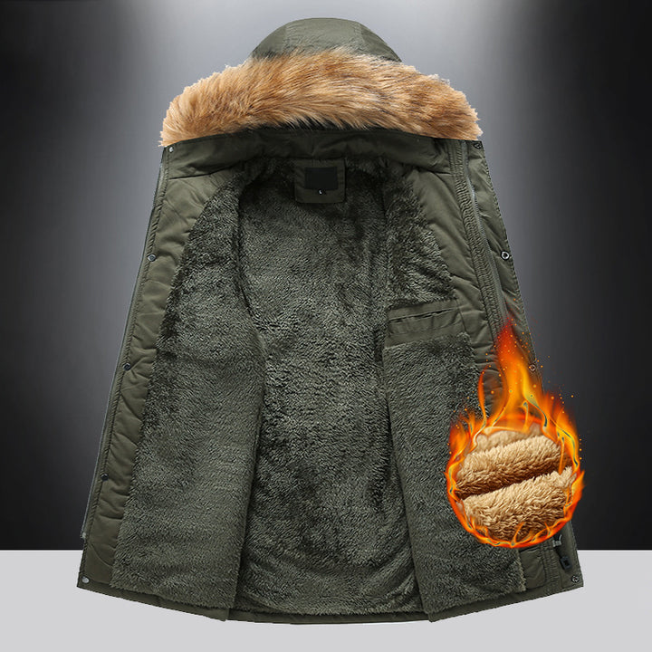 Men's insulated winter jacket with high-quality faux fur collar Lune London