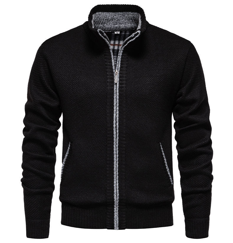Men's knitted sports jacket with high collar Lune London