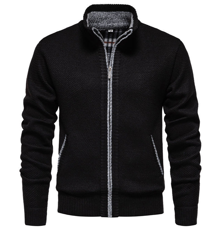 Men's knitted sports jacket with high collar Lune London