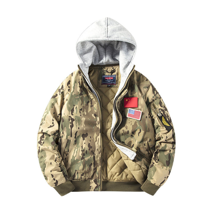 Casual bomber jacket for men with removable hood and inner lining Lune London