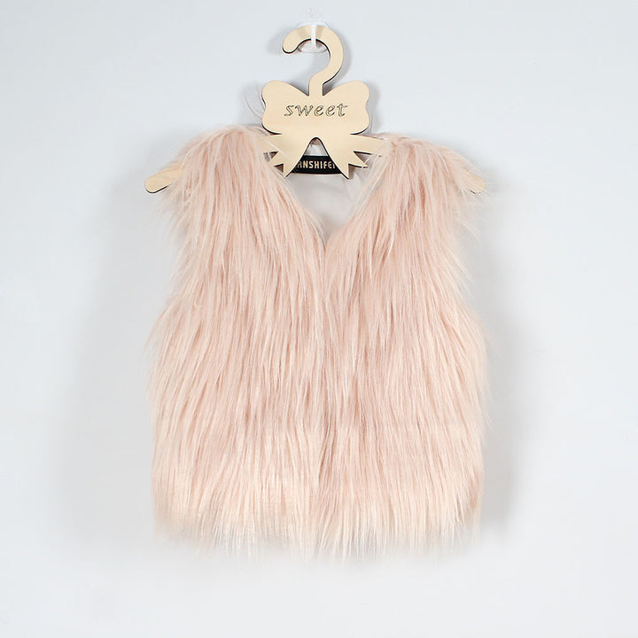 Ladies Faux Fur Soft Gilet with Stand-up Collar Lune London