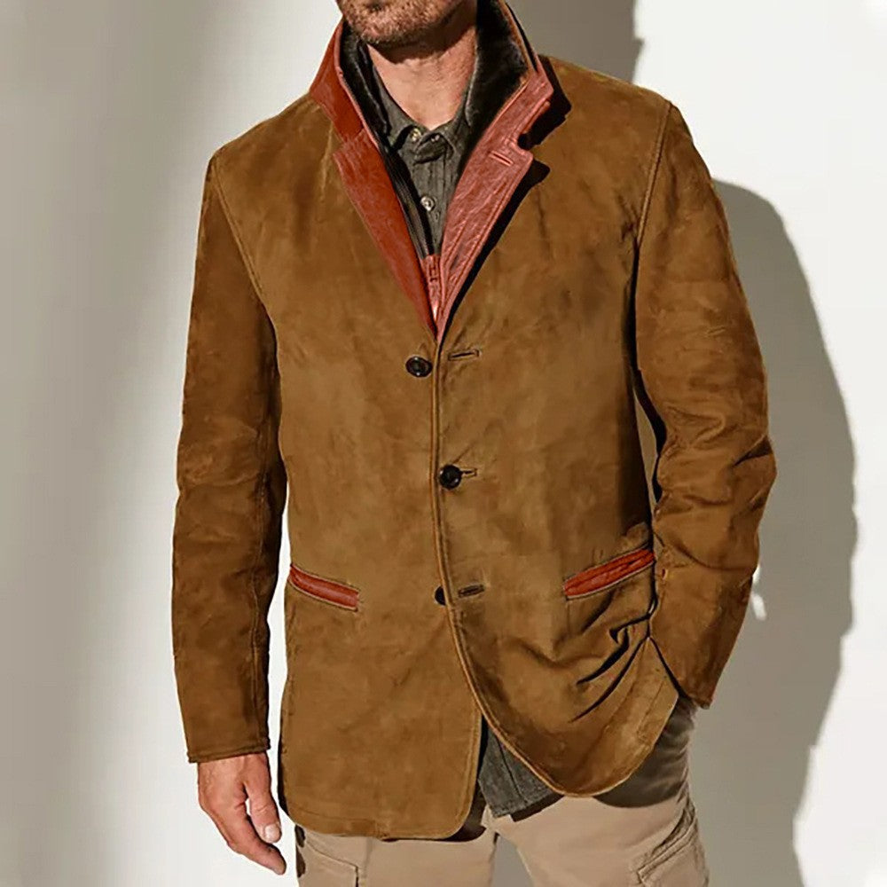 Elegant suede jacket for men with contrasting details Lune London