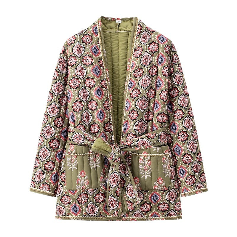 Elegant jacquard jacket for women in boho style with relaxed fit Lune London