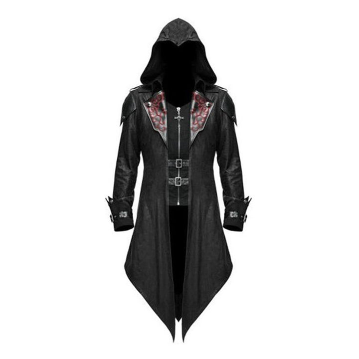 Hooded coat for women with faux leather details Lune London