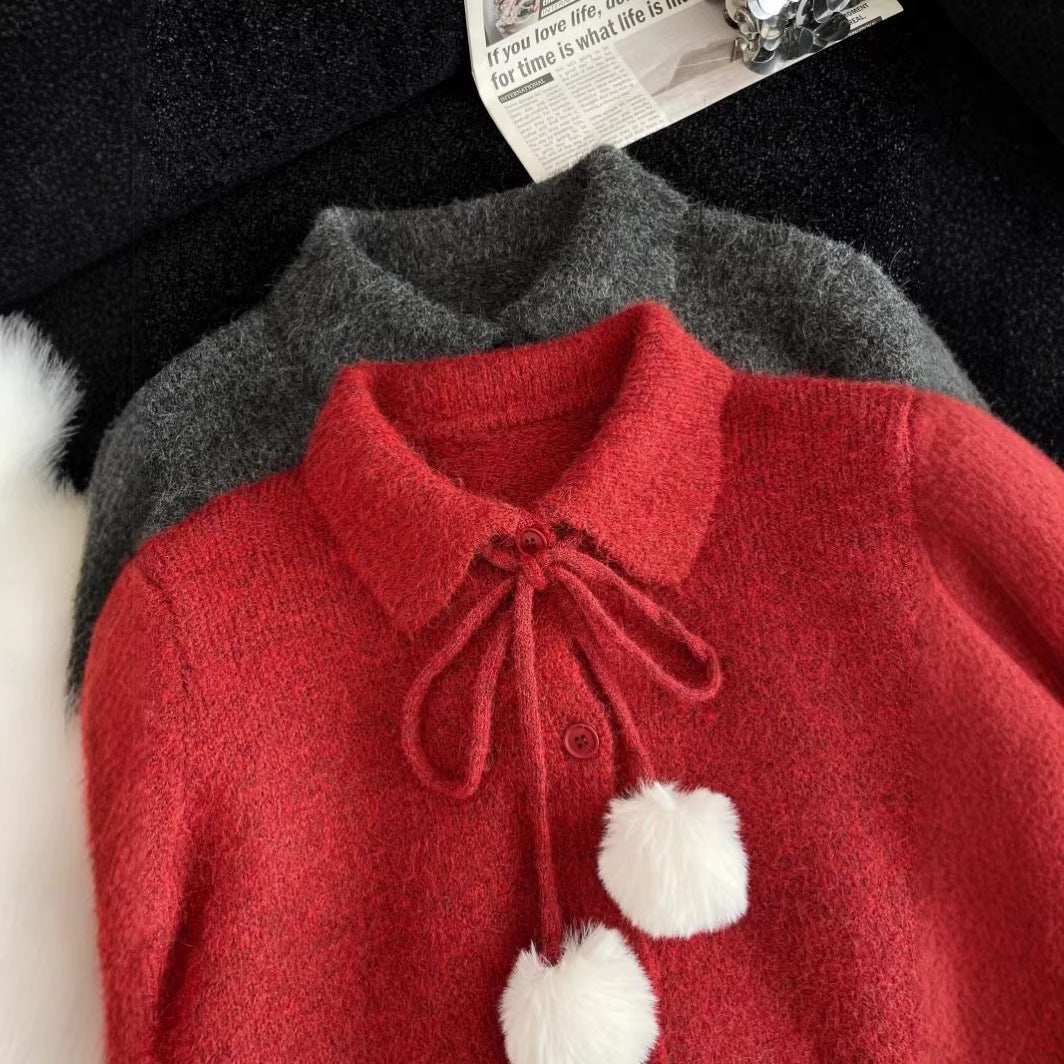 Cardigan féminin ludique avec grand col Chic & Stil