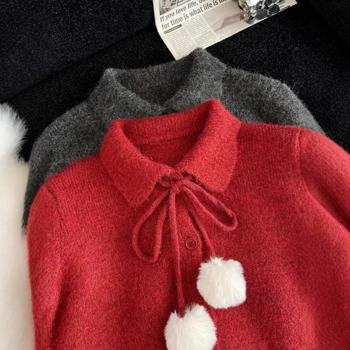 Cardigan féminin ludique avec grand col Chic & Stil