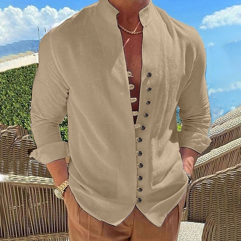 Trendy men's shirt with a slight structure and button placket Lune London