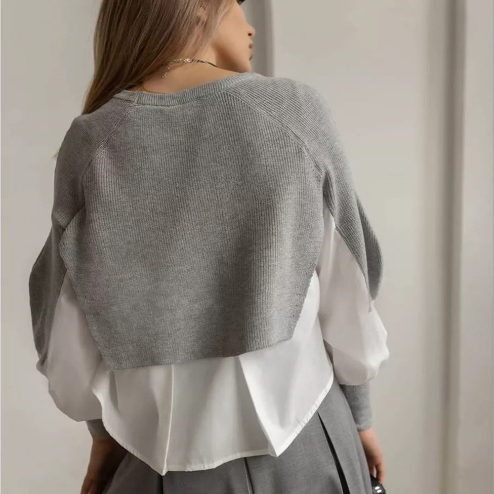 Pull court pour femmes avec effet de superposition innovant Chic & Stil