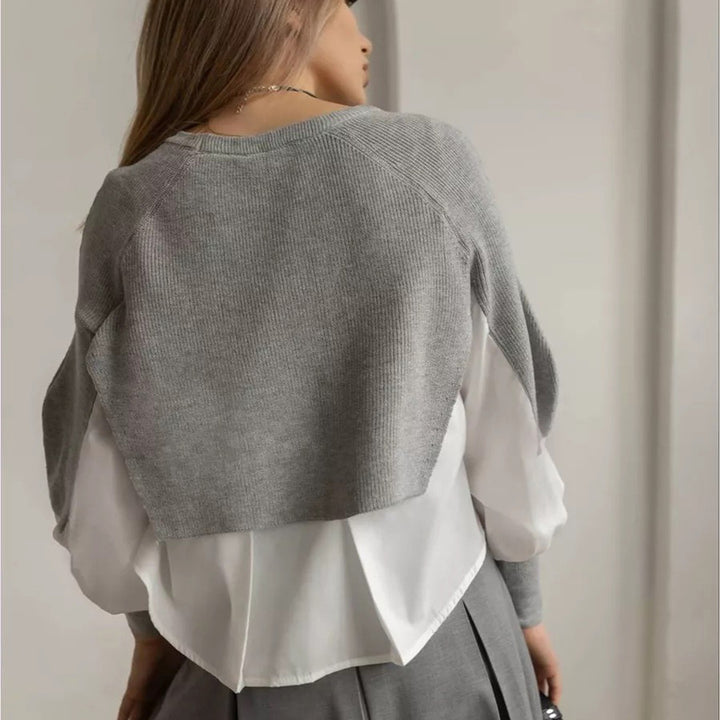 Pull court pour femmes avec effet de superposition innovant Chic & Stil