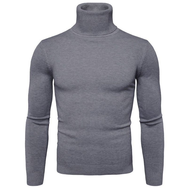 Men's knit sweater with high collar and slim fit Lune London