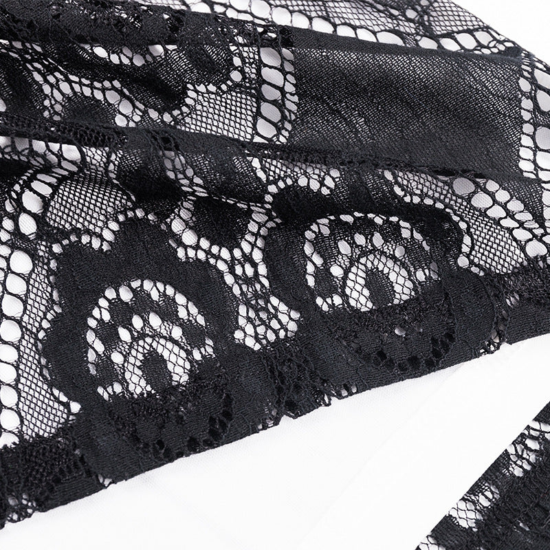 Lace dress for women with floral patterns and keyhole neckline Lune London