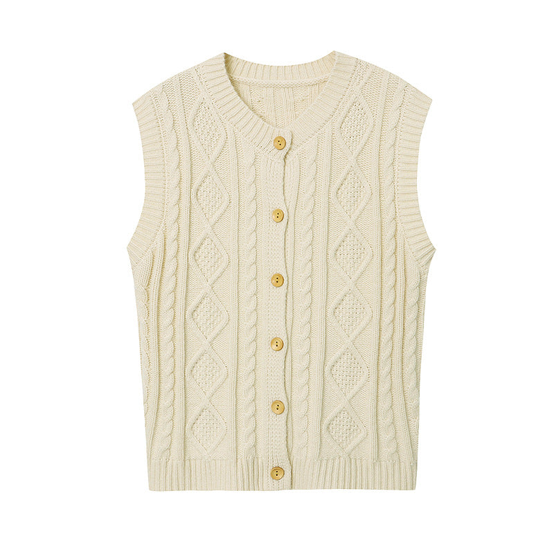 Women's knitted vest with decorative button details Chic & Stil