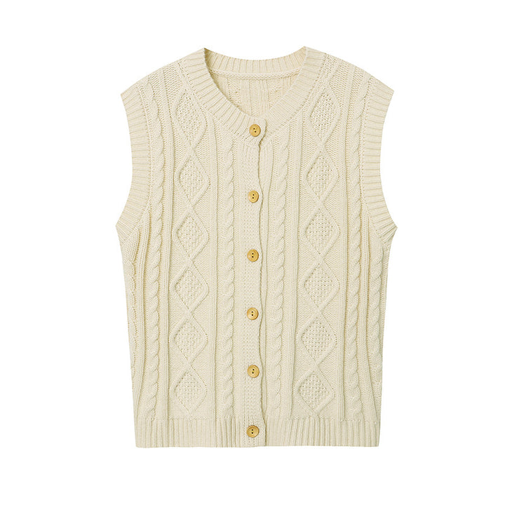 Women's knitted vest with decorative button details Chic & Stil