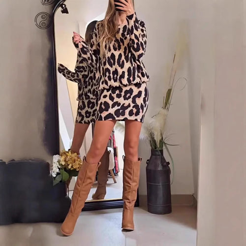 Leopard print dress for women, long sleeves and fitted cut Lune London