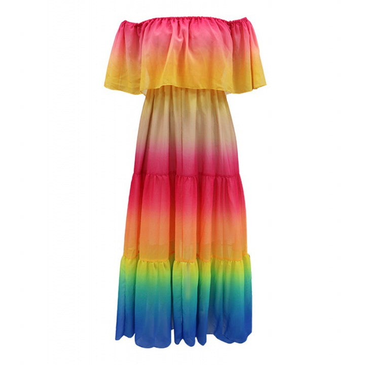 Lune London off-the-shoulder ruffle maxi dress