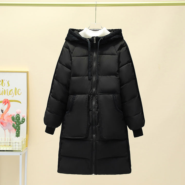 Women Parker padded insulated longer with removable hood and large pockets Lune London