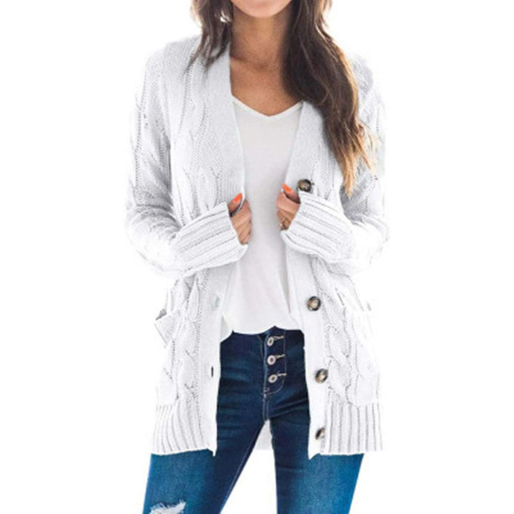 Cardigan en tricot pour femmes avec un motif en câble à la mode et des poches pratiques Chic & Stil