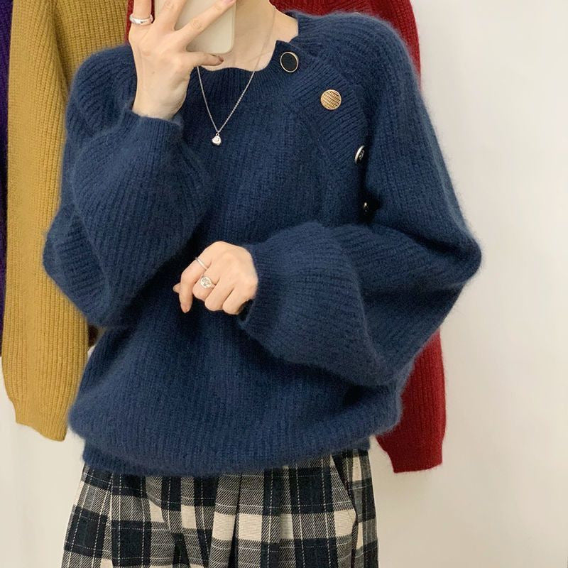 Pull tricoté élégant et confortable pour femmes avec boutons décoratifs Chic & Stil