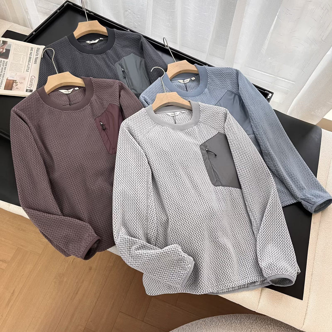 Haut en maille décontracté pour femmes avec fermeture éclair élégante et poche pratique Chic & Stil