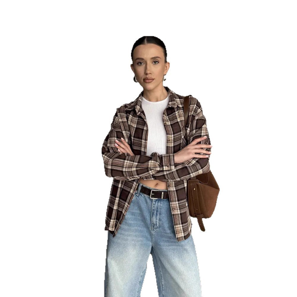 Flannel shirt for women with a check pattern Lune London