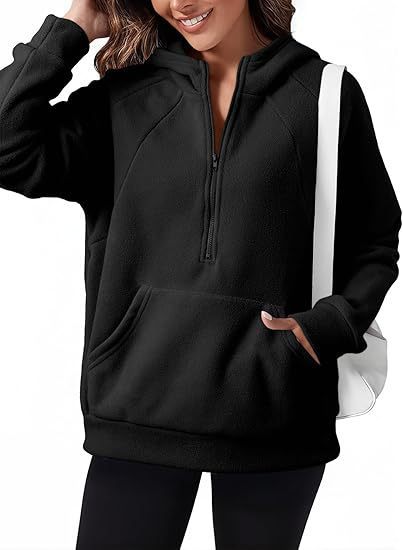 Fleece hooded sweatshirt for women with practical kangaroo pocket Lune London