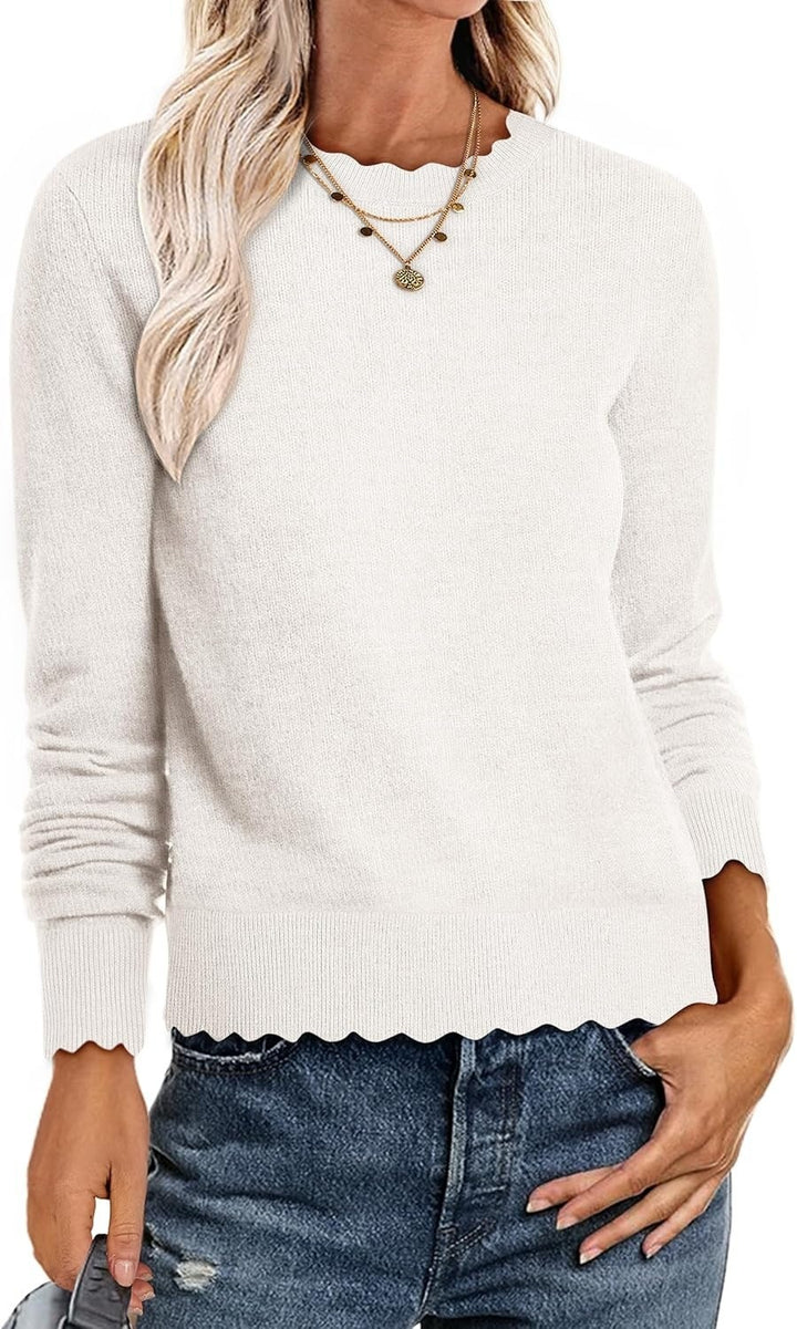 Chic and Stylish Women's Sweatshirt with Wavy Hem