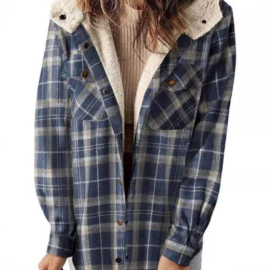 Ladies flannel jacket with fleece lining Lune London
