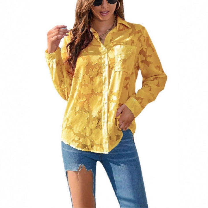 Elegant women's blouse with a unique camouflage design Lune London