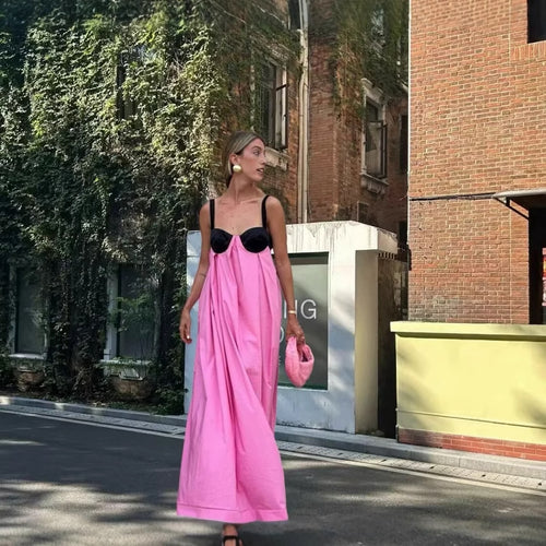 Maxi dress for women with a fitted top and a flowy skirt Lune London