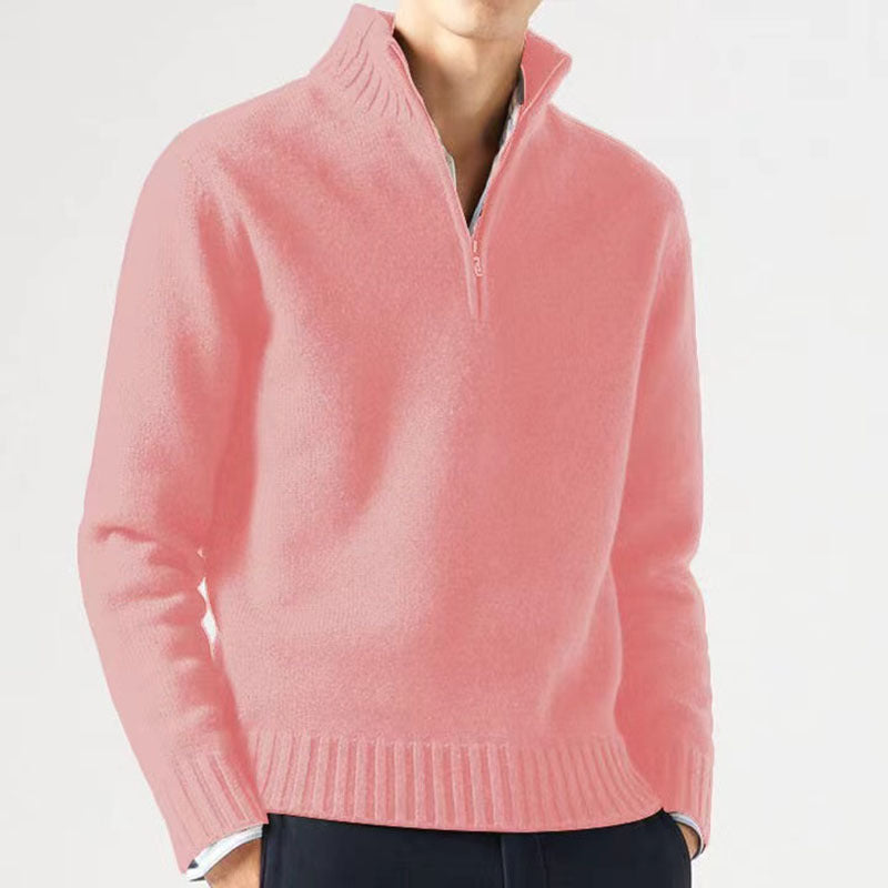 Men's sweater with high collar and modern zipper Lune London