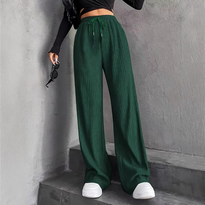 Wide pleated pants for women with elastic waistband Lune London