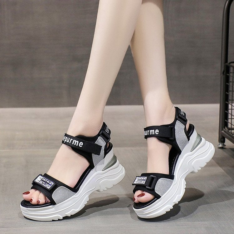 Chic and Stylish Women's Sport Sandals with Glitter Strap Design