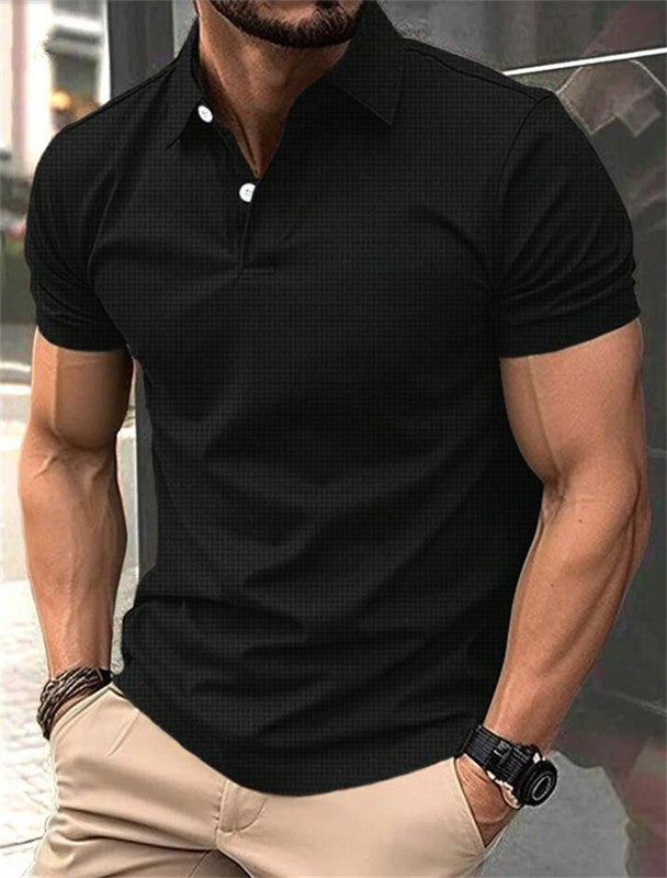 Men's classic short-sleeve polo with textured surface Lune London