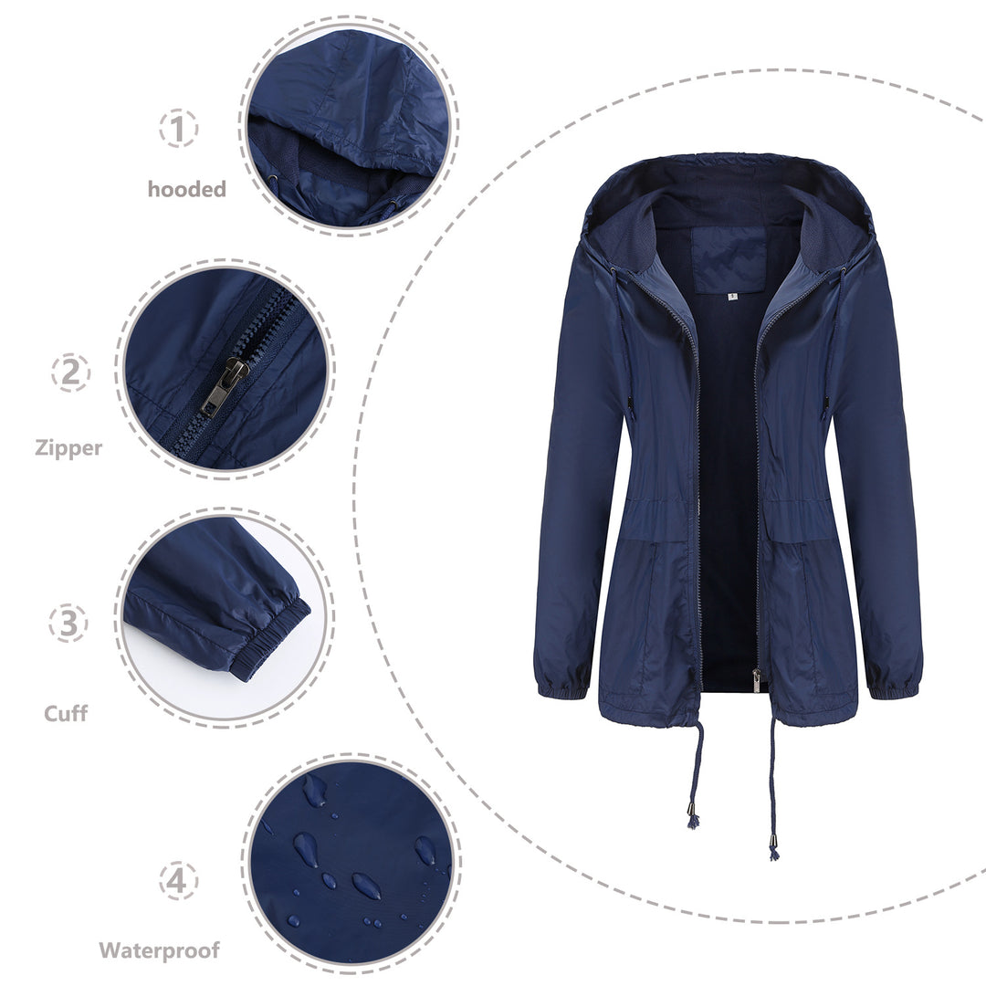 Women's sporty windbreaker jacket with adjustable hood and elastic cuffs Lune London