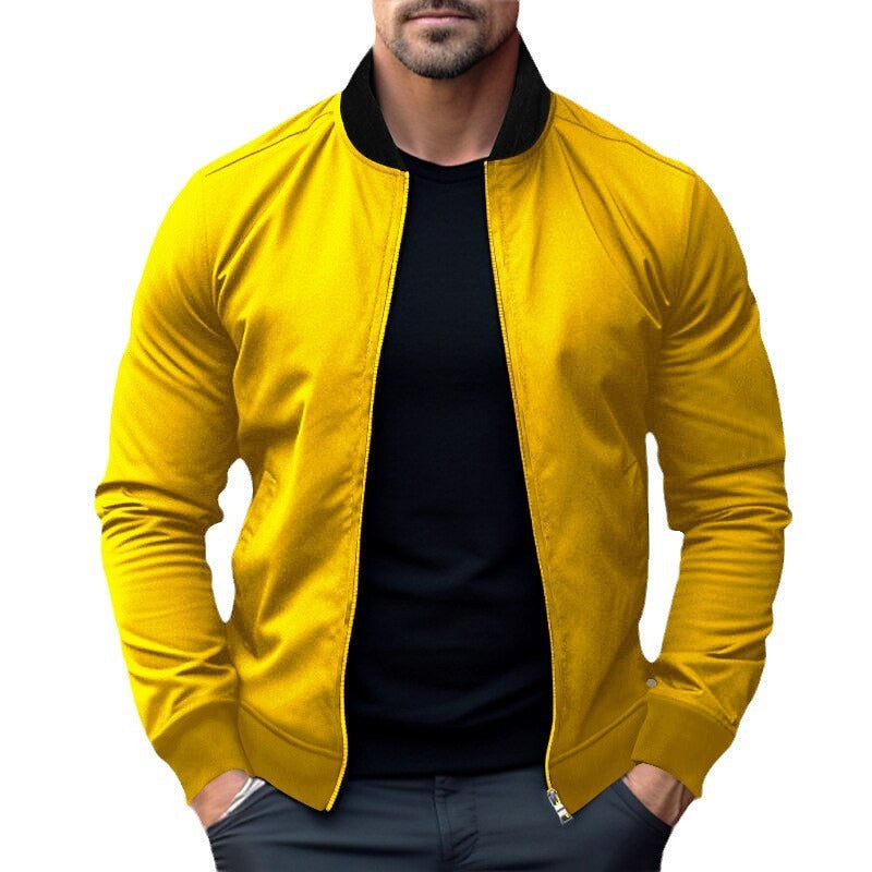 Men's sporty bomber jacket in soft fleece with zip pockets Lune London