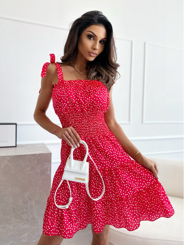 Lune London polka dot smocked summer dress for women