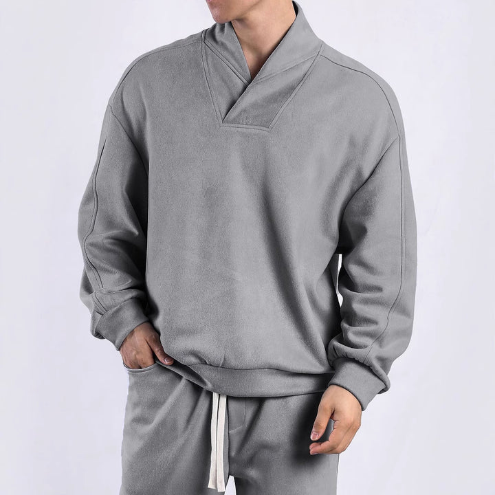 Women's sweater with modern high collar and relaxed cut Lune London