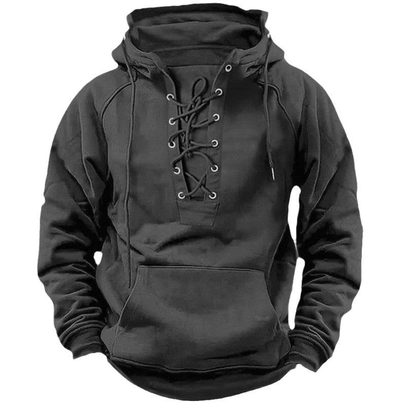 Men's hoodie with trendy lacing and soft inner lining Lune London