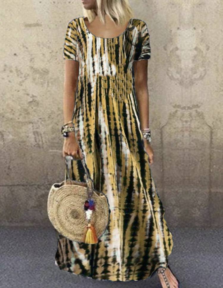 Lune London trendy striped pattern women's maxi dress