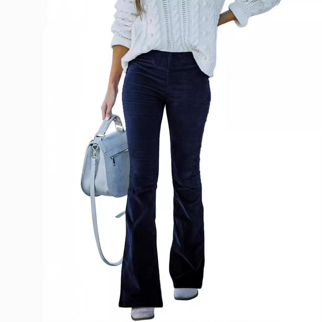 Wide women's corduroy pants in soft fabric and high waist Lune London