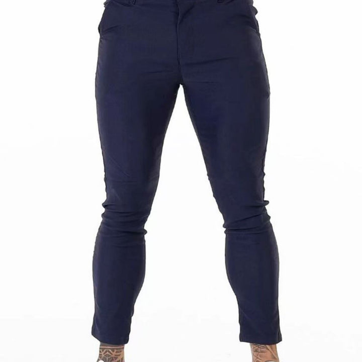 Elegant slim-fit chinos for men with elastic waistband and side pockets Lune London