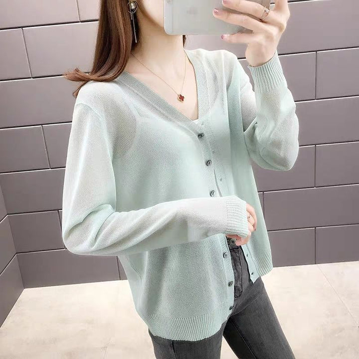 Cardigan femme avec col en V et détails de boutons Chic & Stil
