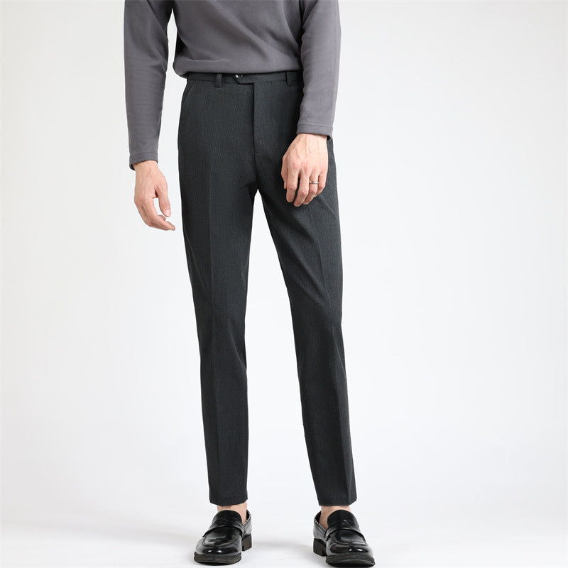 Elegant suit trousers for men with a slim fit and fine pattern Lune London