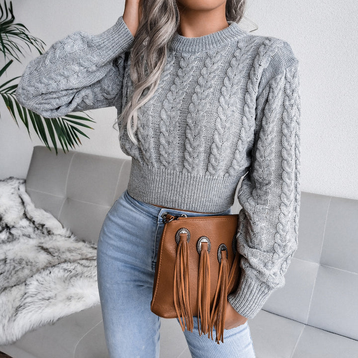 Chunky knit sweater for women with a textured pattern and a fitted cut Lune London