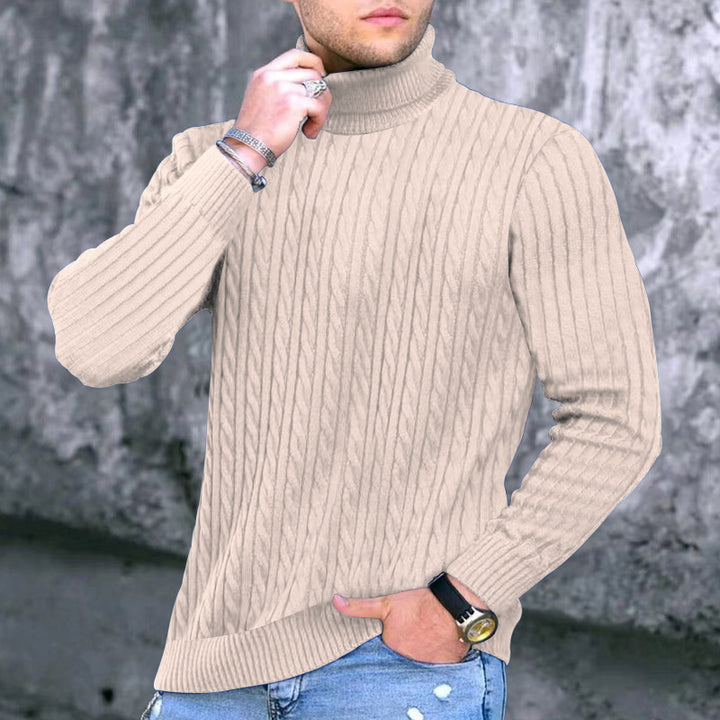 Modern turtleneck sweater for men with textured design Lune London