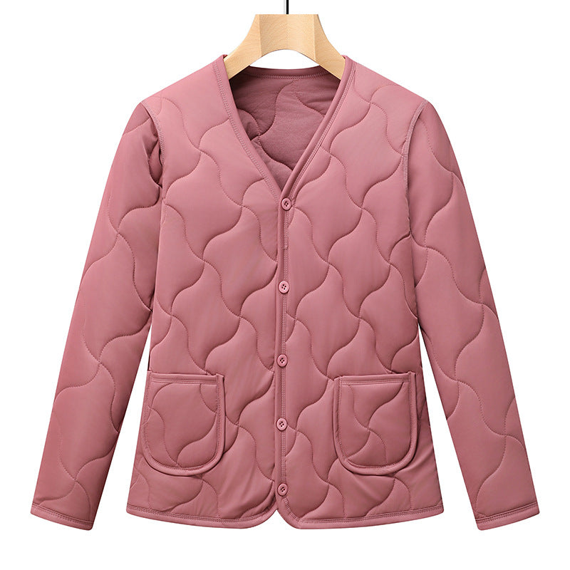 Ladies down jacket with practical pockets and button closure Lune London