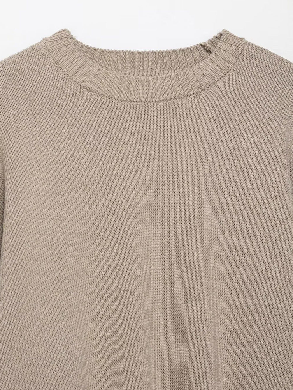 Casual knitted sweater for women with dropped shoulders and wide hem Lune London