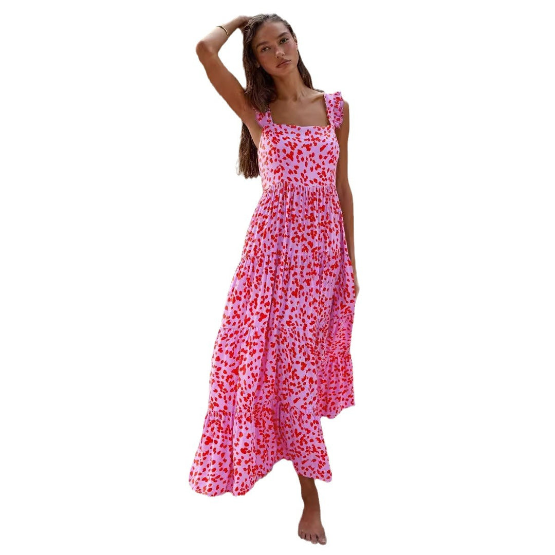 Women's maxi dress with voluminous skirt and delicate ruffle details Lune London