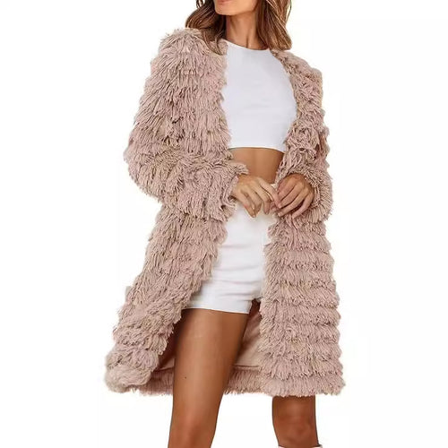 Ladies Fringed Long Coat Lune London